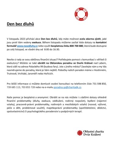 Den bez dluhů