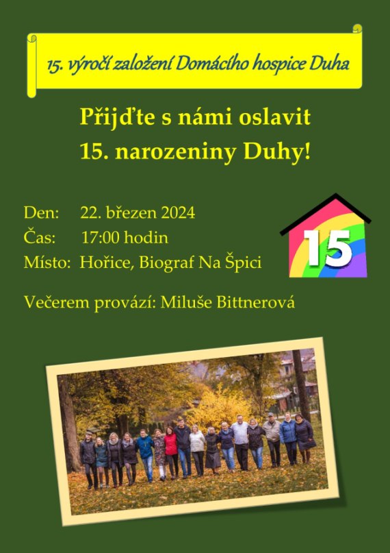 15. výročí založení Domácího hospice Duha